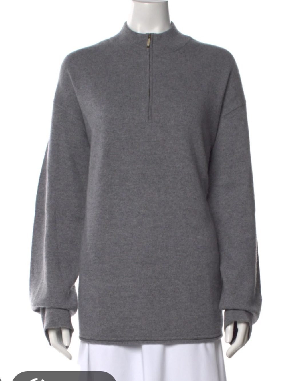 Guest in Residence Gray Half-Zip Sweater - unisex LARGE